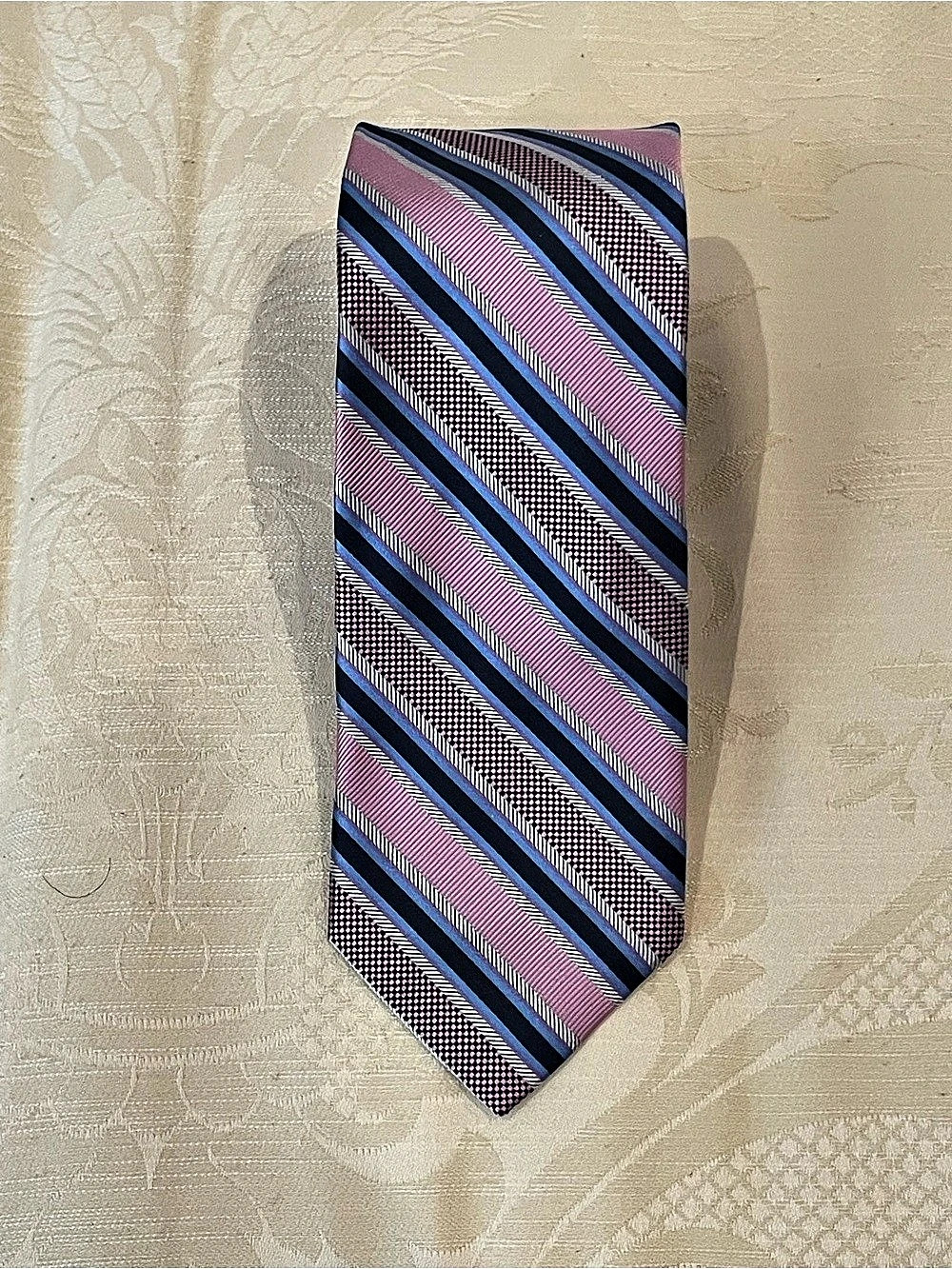 Robert Talbott Best of Class Silk Striped Tie in Pink & Blue